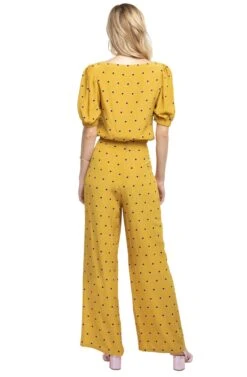Burke Polka Dot Wide Leg Pants -Outlet Cozi Luxe Store ACP7038 MUSTARD DOT 3