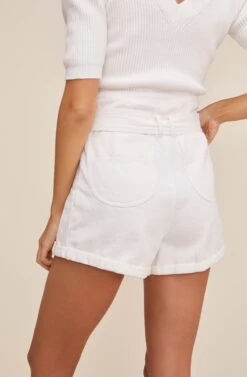 Catch 22 High Waist Shorts -Outlet Cozi Luxe Store ACP7150 WHITE 4