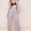 Aileen Wide Leg Plisse Pant -Outlet Cozi Luxe Store ACP7192 PEWTER 2