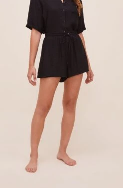 Evita Drawstring Shorts -Outlet Cozi Luxe Store ACP7203 BLACK 4