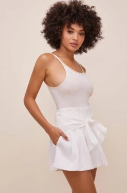 Marika Tie Waist Shorts -Outlet Cozi Luxe Store ACP7211 OFFWHITE 3