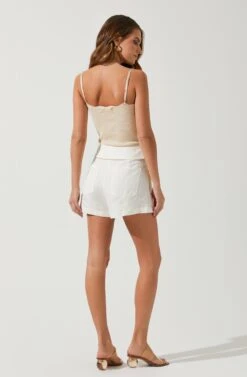 Kenia Tie Waist Shorts -Outlet Cozi Luxe Store ACP7220 WHITE 3