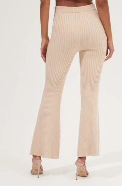 Maida Ribbed Knit Flare Pants -Outlet Cozi Luxe Store ACP7223 LATTE 3