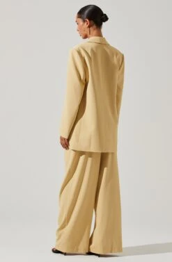 Boyfriend Criss Cross Pleated Wide Leg Pants -Outlet Cozi Luxe Store ACP7225 MAIZE 4