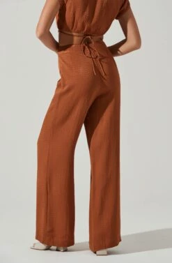 Sayla Wide Leg Pants -Outlet Cozi Luxe Store ACP7246TX CARAMEL 3