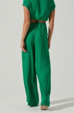 Sayla Wide Leg Pants -Outlet Cozi Luxe Store ACP7246TX GREEN 3