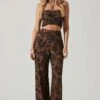 Sayla Wide Leg Abstract Print Pants -Outlet Cozi Luxe Store ACP7246 BLACKRUSTPRINT 1