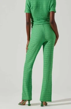 Zoey Seamed Split Hem Pants -Outlet Cozi Luxe Store ACP7253 GREEN 3