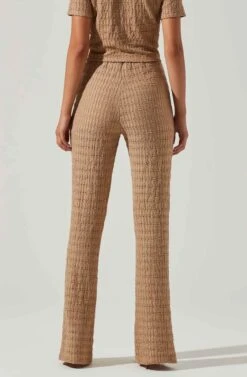 Zoey Seamed Split Hem Pants -Outlet Cozi Luxe Store ACP7253 TAUPE 3