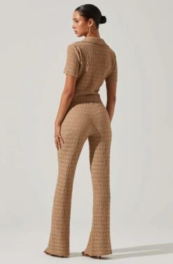 Zoey Seamed Split Hem Pants -Outlet Cozi Luxe Store ACP7253 TAUPE 4