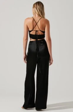 Amiah Satin Tie Waist Wide Leg Pants 19 Amiah Satin Tie Waist Wide Leg Pants -Outlet Cozi Luxe Store ACP7255S BLACK 5