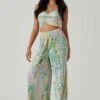Savine Ruched Tie Dye Pants -Outlet Cozi Luxe Store ACP7259P GREENSWIRL 2