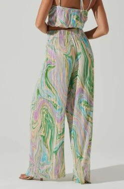 Savine Ruched Tie Dye Pants 10 Savine Ruched Tie Dye Pants -Outlet Cozi Luxe Store ACP7259P GREENSWIRL 4