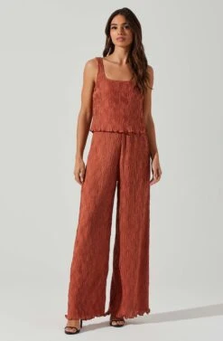 Janesa Wide Leg Pants -Outlet Cozi Luxe Store ACP7267 RUST 1