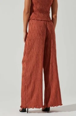 Janesa Wide Leg Pants -Outlet Cozi Luxe Store ACP7267 RUST 3