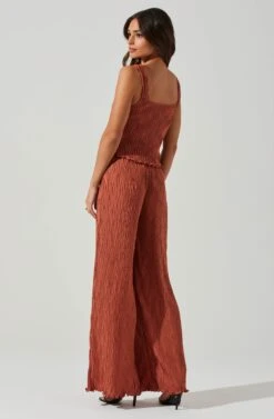 Janesa Wide Leg Pants -Outlet Cozi Luxe Store ACP7267 RUST 4