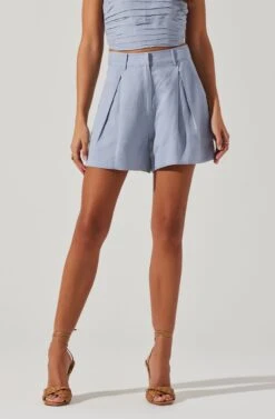 Jacinta High Waist Shorts -Outlet Cozi Luxe Store ACP7268 SLATEBLUE 3