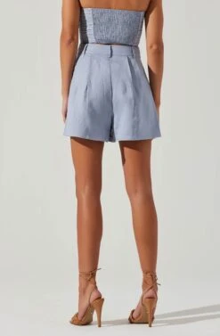 Jacinta High Waist Shorts -Outlet Cozi Luxe Store ACP7268 SLATEBLUE 4