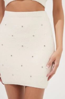 Tea Party Rhinestone Embellished Mini Skirt 11 Tea Party Rhinestone Embellished Mini Skirt -Outlet Cozi Luxe Store ACS7221B IVORY 4