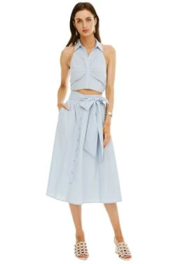 Shayla Midi Skirt -Outlet Cozi Luxe Store ACS8079 FRENCH BLUE 01