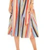 Shayla Midi Skirt -Outlet Cozi Luxe Store ACS8079 RED BLUE STRIPE 00