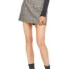 Raye Mini Skirt -Outlet Cozi Luxe Store ACS9001 BLACK MUSTARD PLAID 00