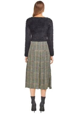 Marsha Skirt -Outlet Cozi Luxe Store ACS9005 SAGE MULTI PLAID 03