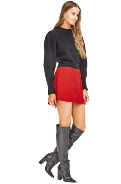 Evan Mini Skirt -Outlet Cozi Luxe Store ACS900 LIPSTICK RED 02