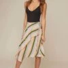 Dallas Striped Asymmetrical Midi Skirt 2 Dallas Striped Asymmetrical Midi Skirt -Outlet Cozi Luxe Store ACS9021 TAUPE TANGERINE STRIPE 1A