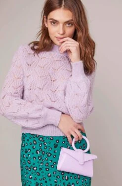 Pamela Leopard Midi Skirt -Outlet Cozi Luxe Store ACS9022B GREEN LILAC LEOPARD 2A