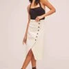 Eileen Midi Skirt -Outlet Cozi Luxe Store ACS9026 NATURAL 2A