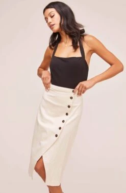 Eileen Midi Skirt 9 Eileen Midi Skirt -Outlet Cozi Luxe Store ACS9026 NATURAL 3A
