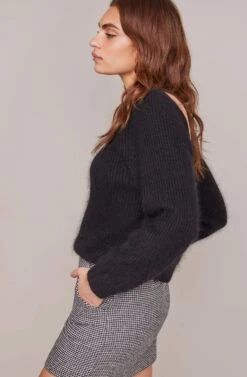 Trina Mini Skirt -Outlet Cozi Luxe Store ACS9031 BLACK WHITE HOUNDSTOOTH 3A