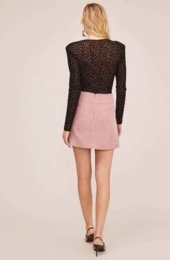 Uma Mini Skirt -Outlet Cozi Luxe Store ACS9033 DUSTY PINK 3