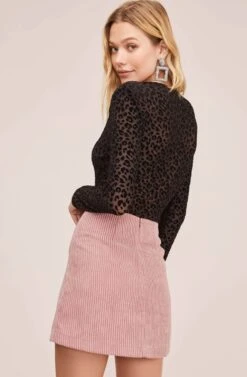 Uma Mini Skirt -Outlet Cozi Luxe Store ACS9033 DUSTY PINK 4