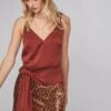 Tai Sequin Skirt -Outlet Cozi Luxe Store ACS9037 RUST GOLD SEQUINS 2