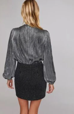 Countdown Mini Skirt 9 Countdown Mini Skirt -Outlet Cozi Luxe Store ACS9038 SILVER HOUNDSTOOTH 4