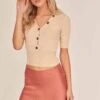 Venus Chevron Mini Skirt -Outlet Cozi Luxe Store ACS9041 CANYON 2A