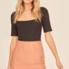 Lindee Mini Skirt -Outlet Cozi Luxe Store ACS9042 BAKED CLAY 2A