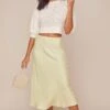 Nava Midi Skirt -Outlet Cozi Luxe Store ACS9045B CELERY 2