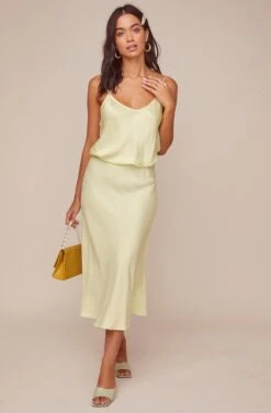 Nava Midi Skirt -Outlet Cozi Luxe Store ACS9045B CELERY 7