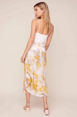 Nava Tie Dye Midi Skirt 14 Nava Tie Dye Midi Skirt -Outlet Cozi Luxe Store ACS9045C LEMON PINK TIE DYE 9