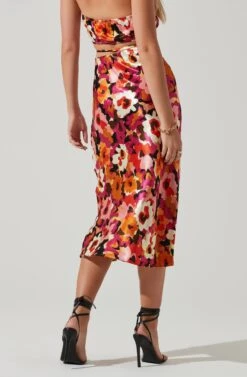 Nava Floral Midi Skirt 11 Nava Floral Midi Skirt -Outlet Cozi Luxe Store ACS9045S REDFLORAL 4