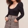 Kira Plaid Skirt -Outlet Cozi Luxe Store ACS9054 HAZELNUT PLAID 2
