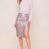 Elaine Sequin Midi Skirt -Outlet Cozi Luxe Store ACS9057 PINK BLUEMULTI 1