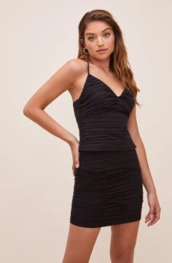 Reanna Pleated Mini Skirt -Outlet Cozi Luxe Store ACS9060 BLACK 2