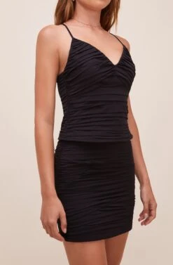 Reanna Pleated Mini Skirt -Outlet Cozi Luxe Store ACS9060 BLACK 4