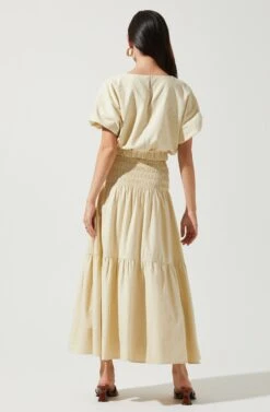 Perfect Oasis Tiered Midi Skirt -Outlet Cozi Luxe Store ACS9062 VANILLA 4