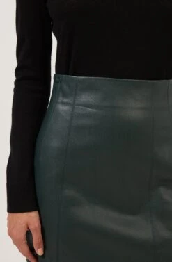 Meika Faux Leather Mini Skirt -Outlet Cozi Luxe Store ACS9072 GREEN 3