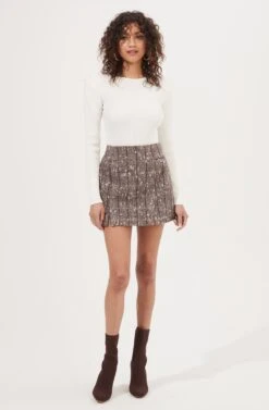 Christa Plaid Mini Skirt 11 Christa Plaid Mini Skirt -Outlet Cozi Luxe Store ACS9073C BROWNMULTI 1